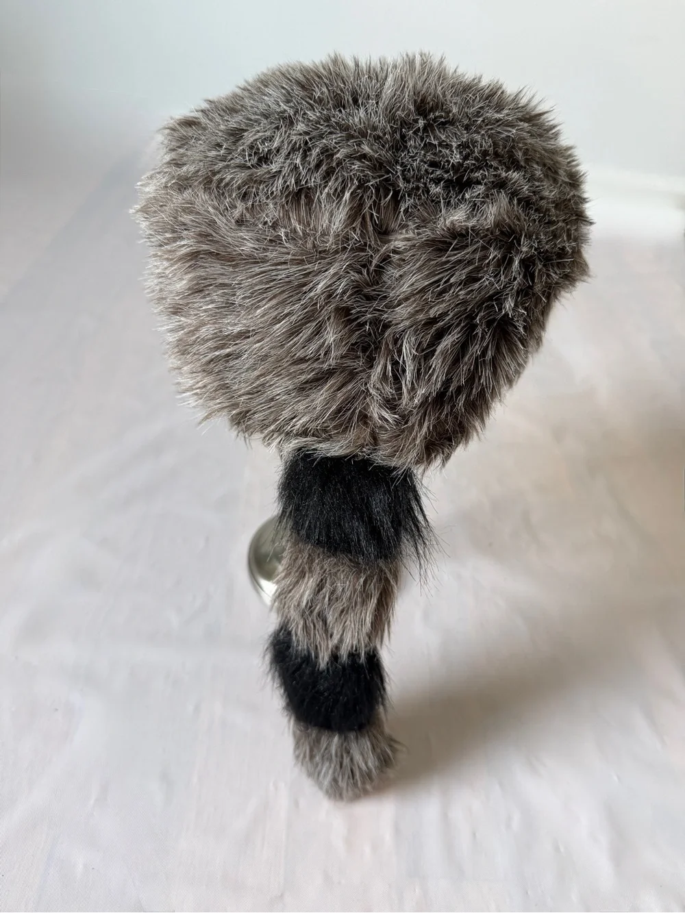 Rinco Faux Fur Coonskin Cap Hat Raccoon Tail Brown Grey ⁠Davy Crockett⁠ ⁠kids OS